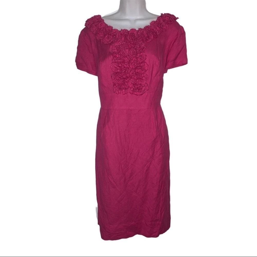 Jessica Howard Linen Blend Dress 14W Pink